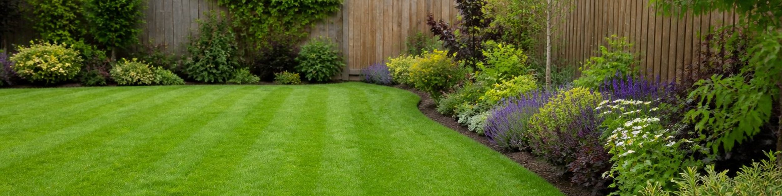 Landscaped garden and lawn